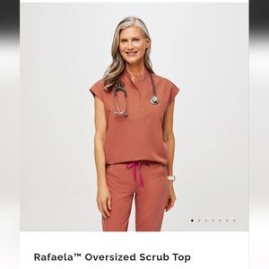 Figs Terra Cotta Rafaela oversized scrub top